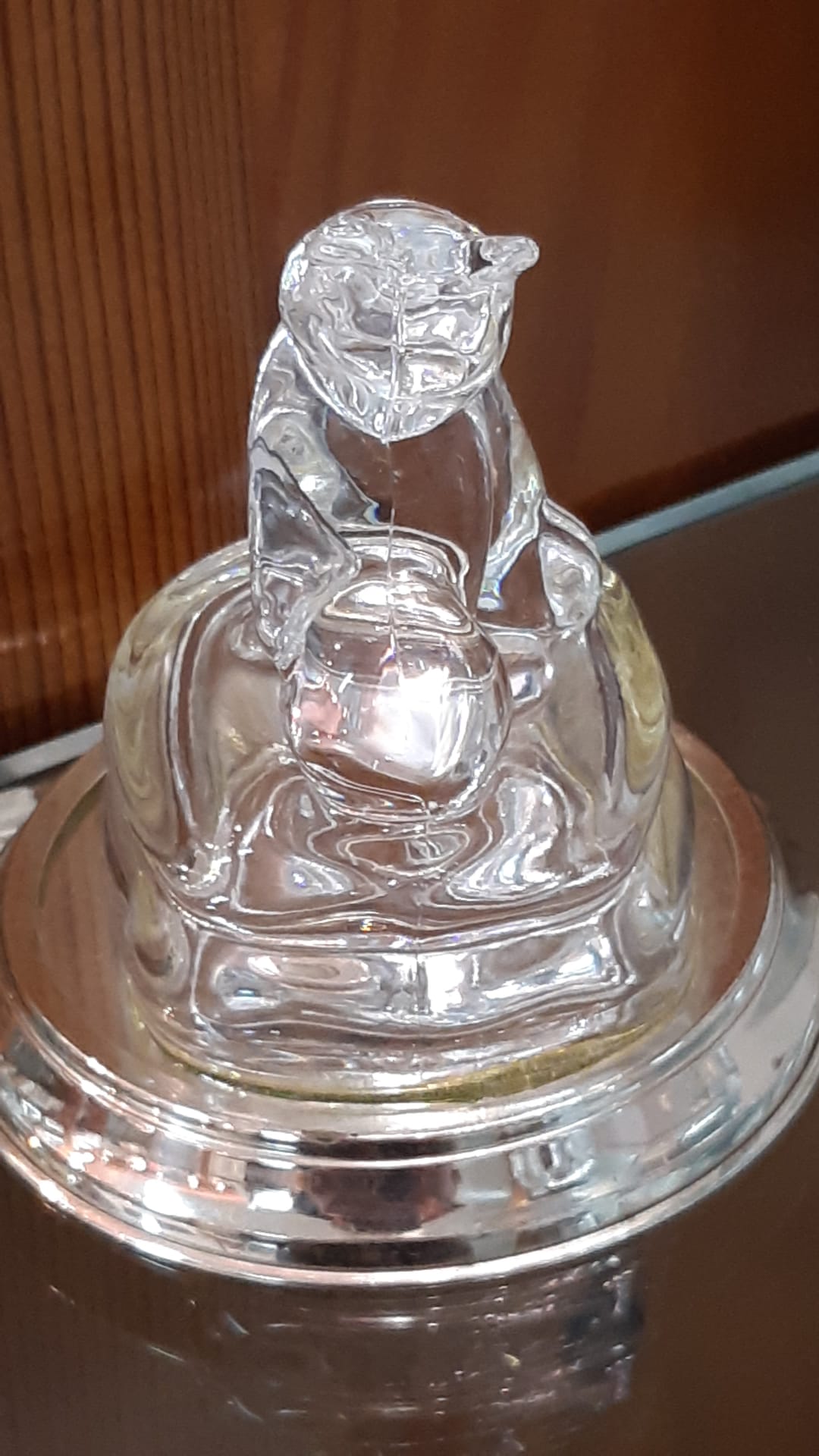 FIGURA CRISTAL GATO SENTADO 21311 D'ARQUES C/PLATA ESP