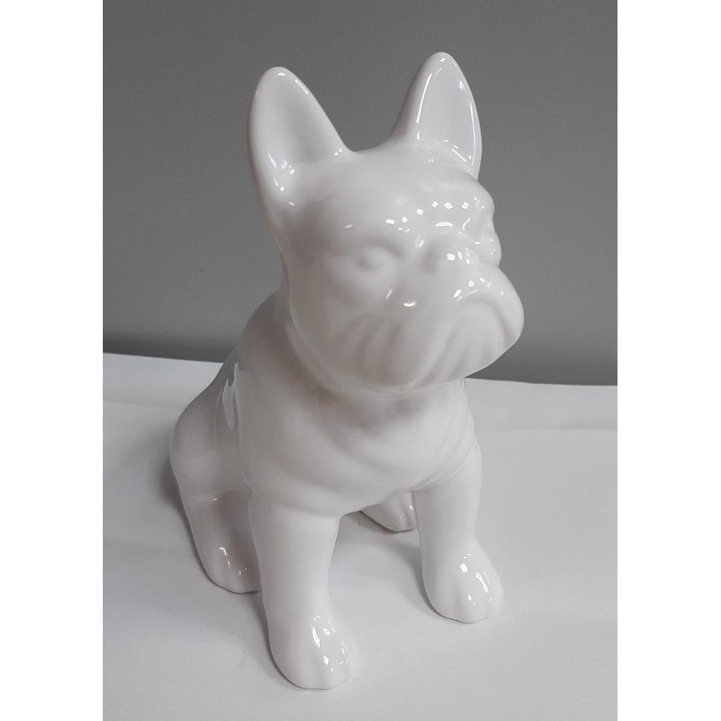 FIGURA PERRO BULLDOG 1187/571 BLANCO BRIL. 160X90X160