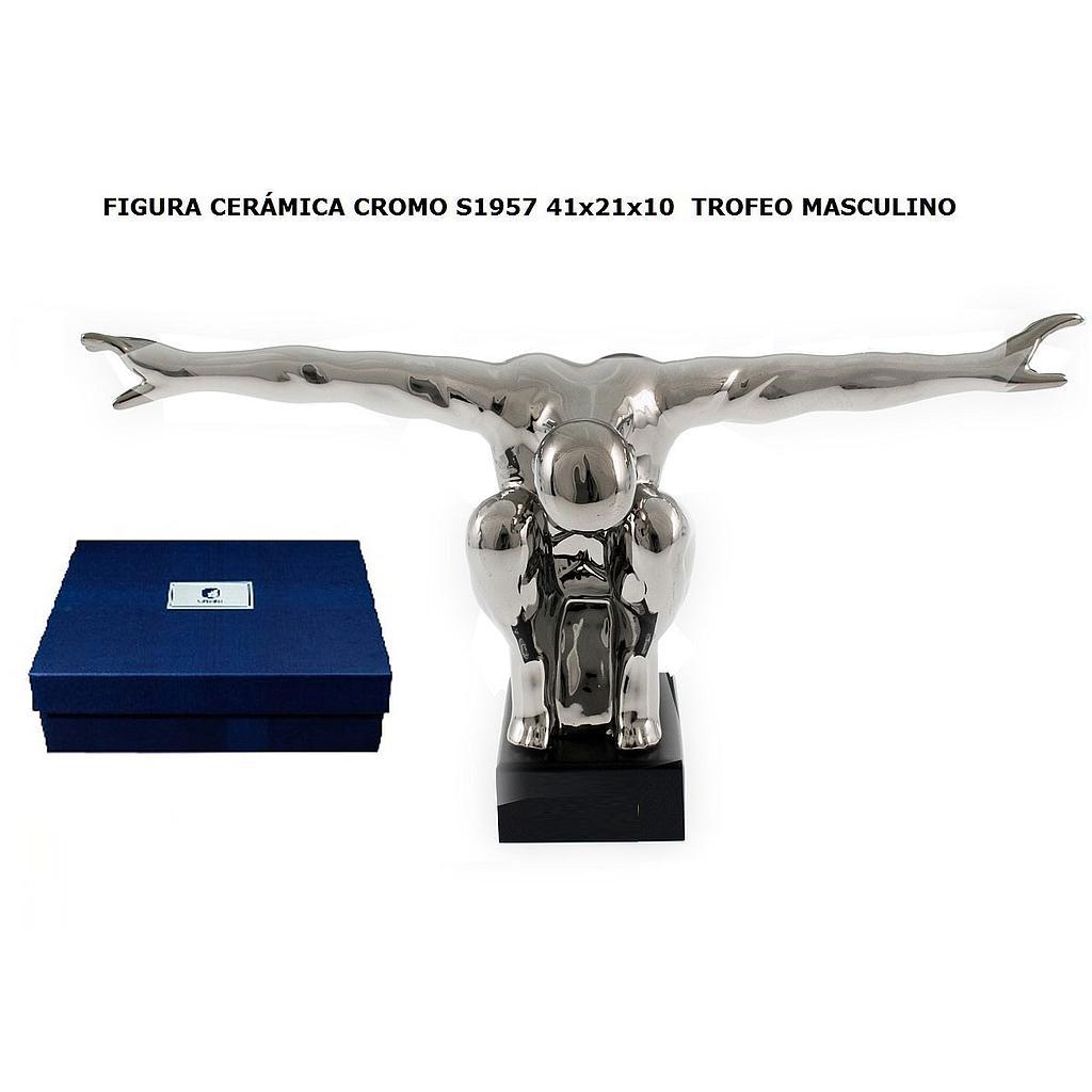 FIGURA CERAMICA CROMO TROFEO MASCULINO S1957 41X21 T C/GRABA